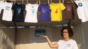 Christina Kakavas with her Greek-inspired T-shirts